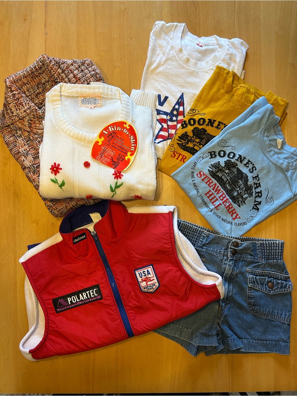 Vintage Reseller Lot Bundle of 7 Items T-Shirt Sweater Shorts Vest